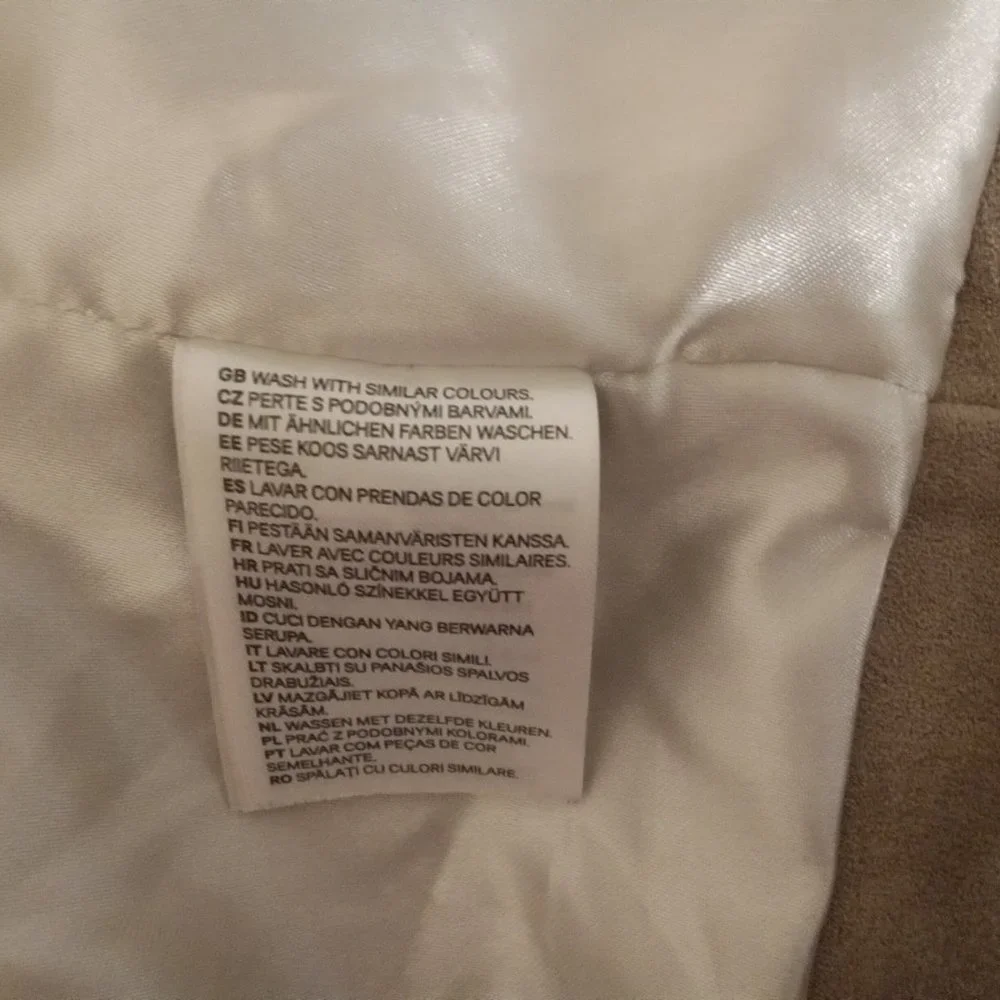 H&M Faux Suede Tan Biker Jacket Size 4 - Picture 7 of 9
